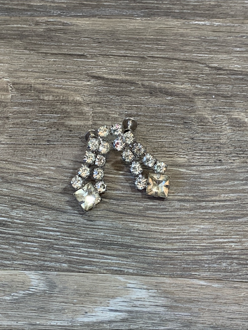 Vintage Clear Crystal Cascade Drop Earrings